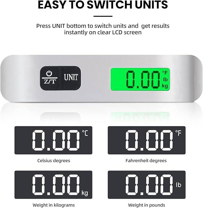 Portable Digital Scale Max 110lb with Backlit LCD Display - Image 4