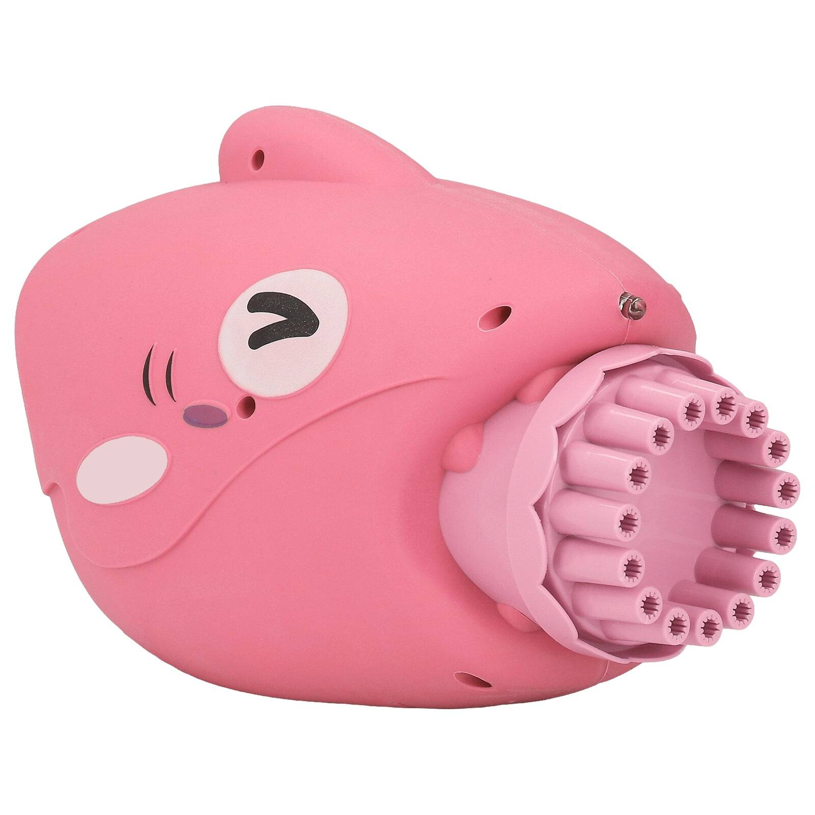 2024 Kids Bubble Maker Toy Cooling Fan 15 Holes Fish Shaped Electric Bubble Machine for Outdoor Pink - Image 3