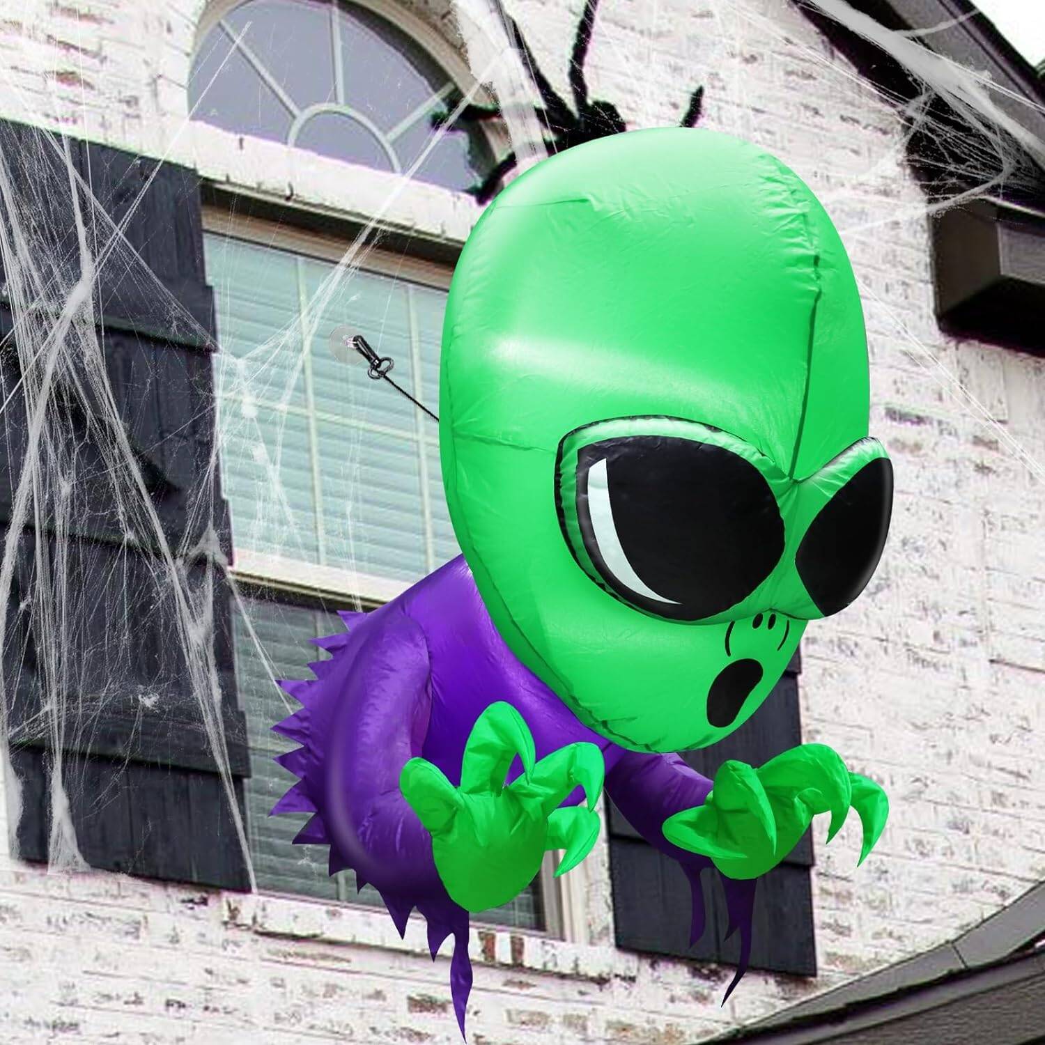 TURNMEON 4 Ft Halloween Inflatables Outdoor Decorations Alien Broke Out from Window with Built-in LED Blow Up Inflatable for Scary Halloween Decoration Party Home Indoor Outside Yard Garden Lawn Decor - Image 4