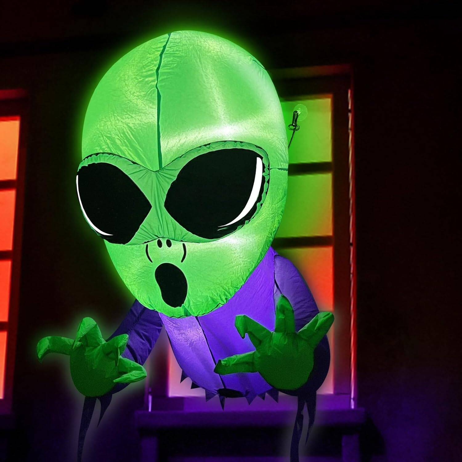 TURNMEON 4 Ft Halloween Inflatables Outdoor Decorations Alien Broke Out from Window with Built-in LED Blow Up Inflatable for Scary Halloween Decoration Party Home Indoor Outside Yard Garden Lawn Decor - Image 8
