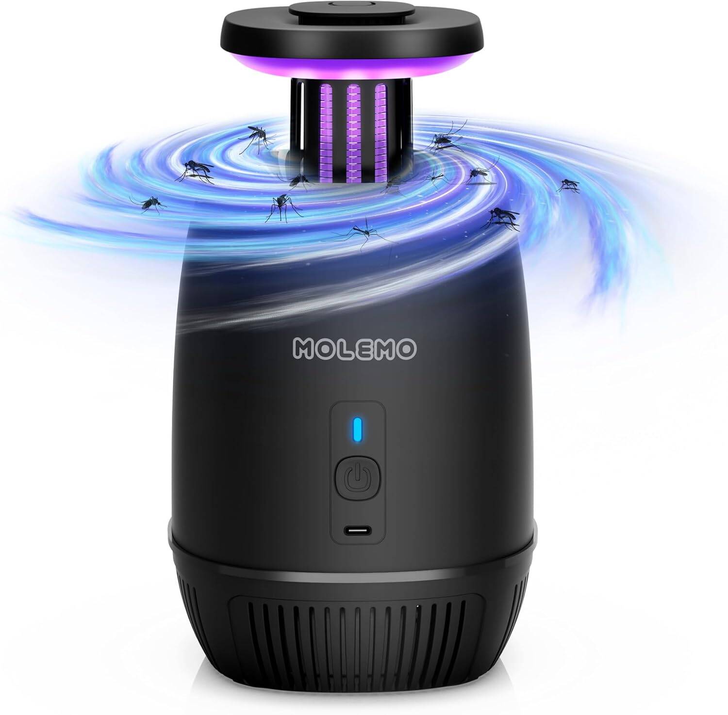 Bug Zapper Indoor - Powerful Flying Insect Trap for Home, Patio & Outdoor - Black