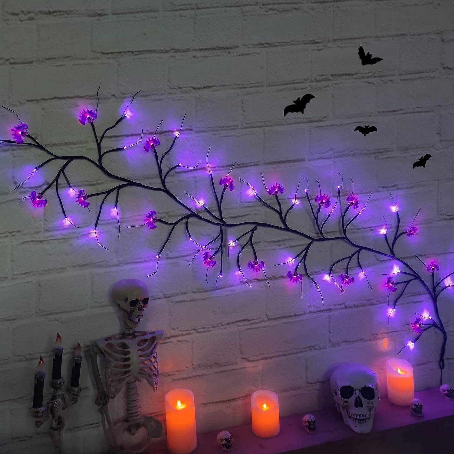 6 Ft Halloween garland with 45 LED lights battery-operated - Image 7