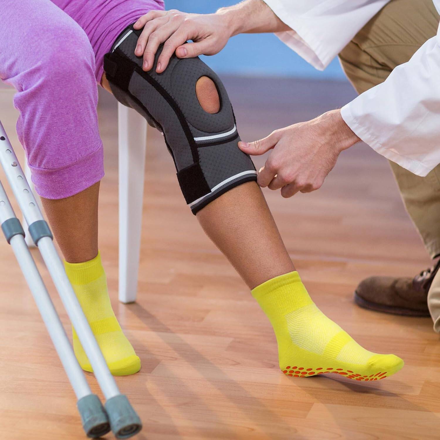 10 Pairs Grip Socks Non Slip Yoga Pilates Hospital Slipper Socks Cushioned Sole Socks for Men Women Pilates Barre - Image 8