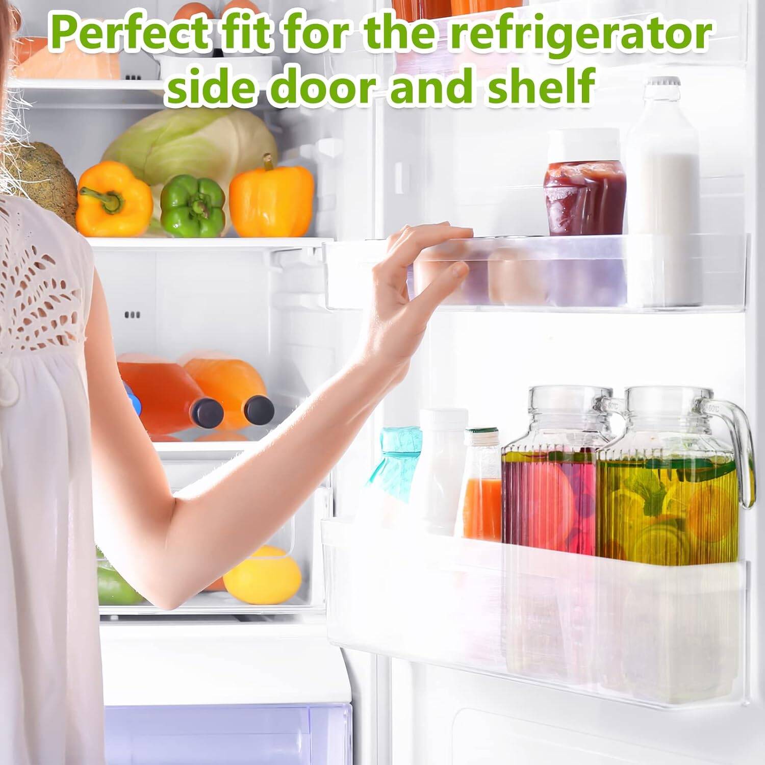 2 Pcs Glass Pitcher with Lid and Spout Ribbed Fridge Pitcher Clear Glass Water Pitcher with Handle Juice Containers with Lids for Fridge Water Jar Water Carafe Milk Jug for Iced Tea (55 oz) - Image 5