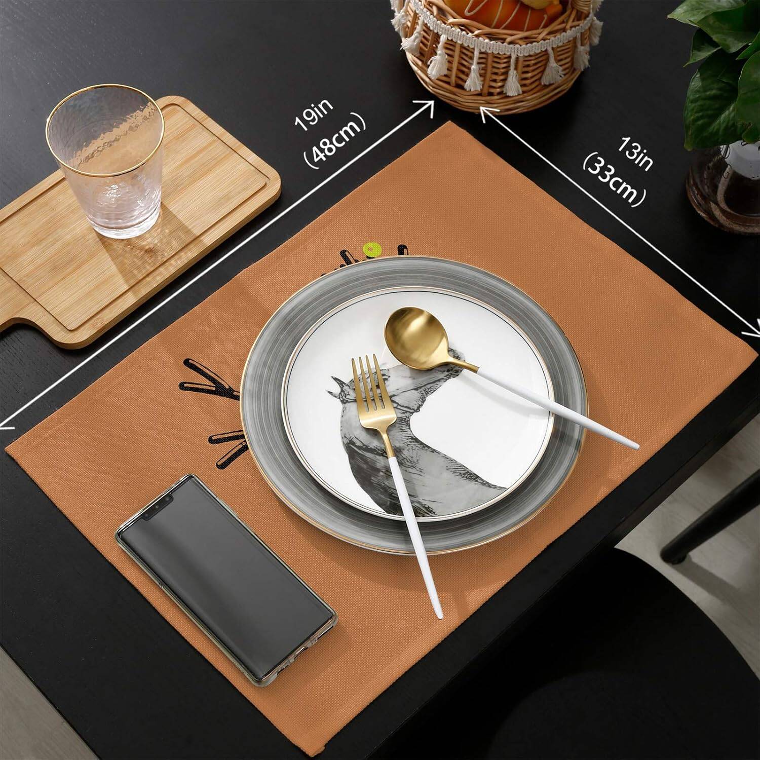 Indoor Placemats for Dining/Round/Kitchen Table, Cute Reindeer Rudolph, Table Mats Set of 6 Washable Non-Slip Heat Resistant Table Placemats, Merry Christmas, Suitable for Kids/Woman/Man - Image 7