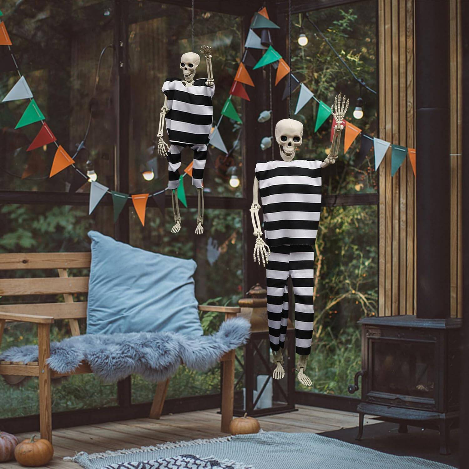 23" Halloween Skeleton Posable Bones for Indoor Outdoor - Image 2