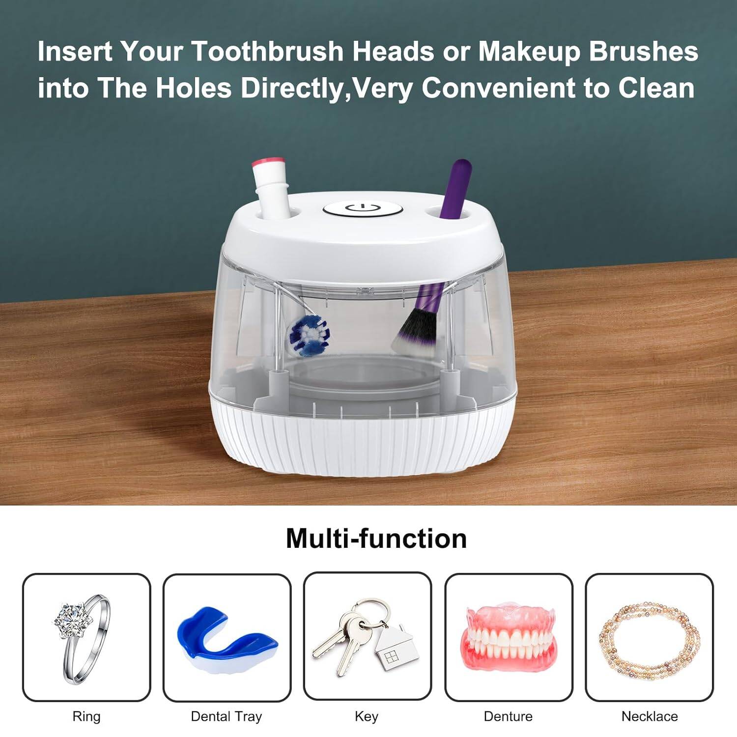 Ultrasonic U-V cleaner for dentures, retainers, mouthguards, aligners, jewelry & more 45kHz, 200ML capacity, perfect for at-home or travel use - Image 8