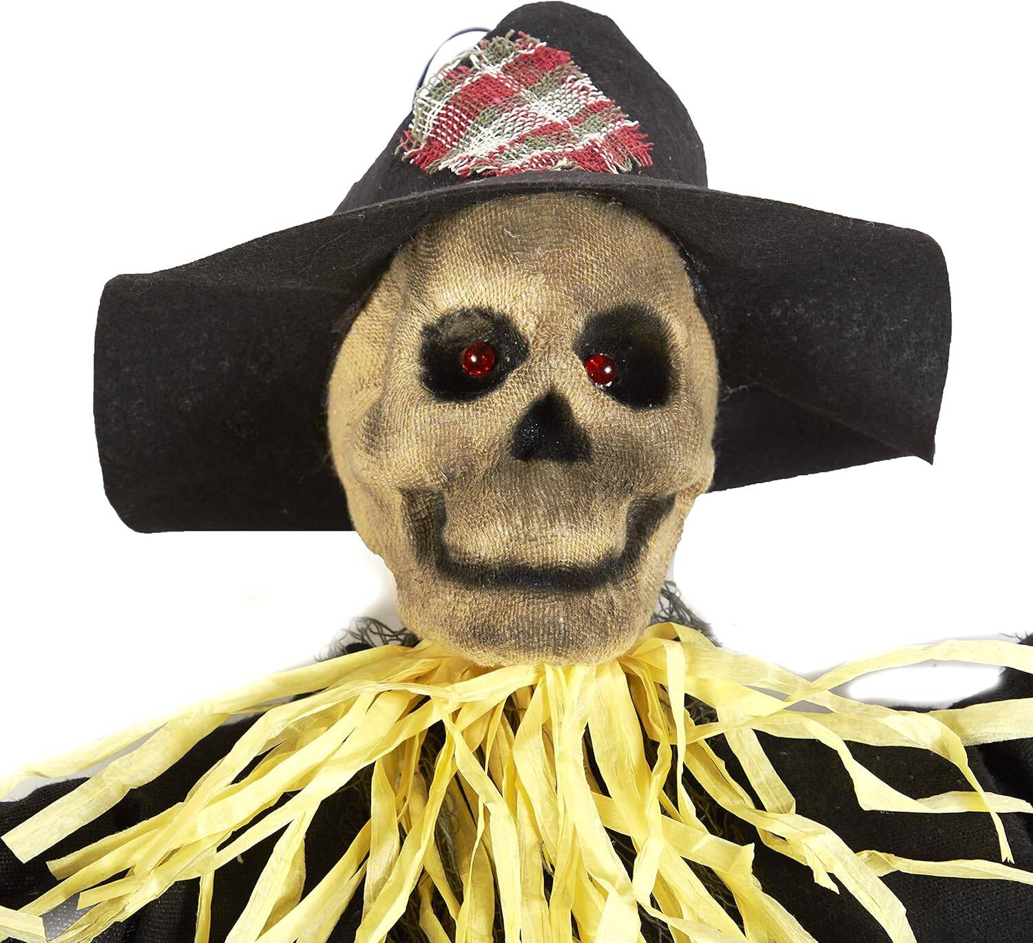 4ft Halloween Scarecrow Ghost With Flashing Red Eyes - Image 3