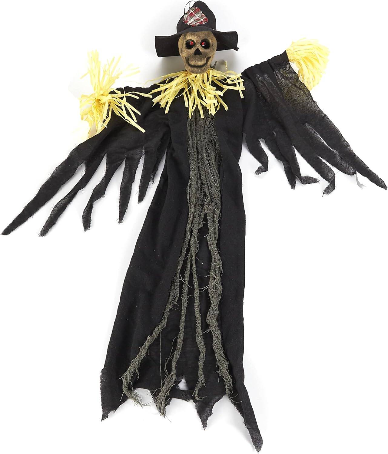 4ft Halloween Scarecrow Ghost With Flashing Red Eyes