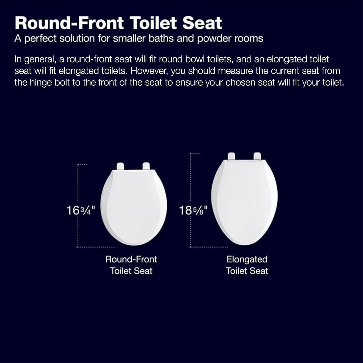 KOHLER 25876-0 Hyten Elevated Quiet-Close Round Toilet Seat, Contoured Seat with Grip-Tight Bumpers, Quick-Attach Hardware, White - Image 3