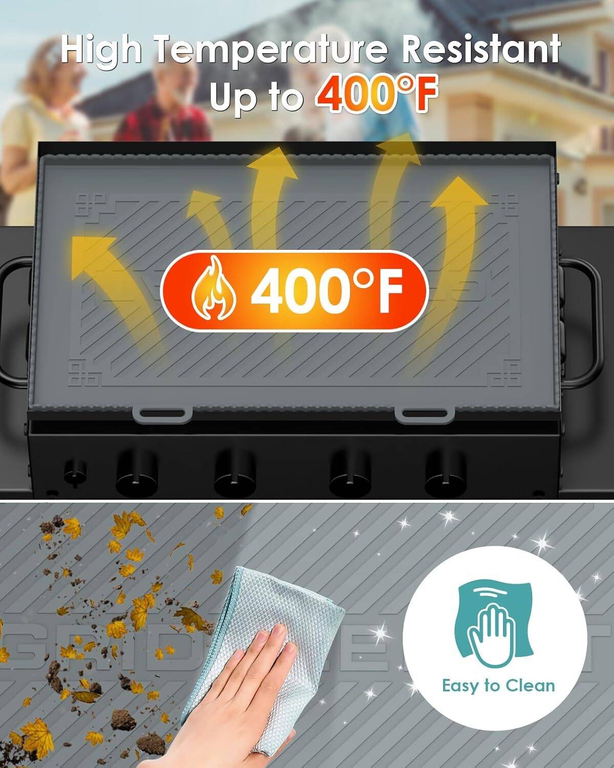 36 inch Griddle Cover Mat for Blackstone, HOMEASY Silicone Griddle Mat 36 inches for Blackstone Grill Protect Your Griddle from Rodents Insects Debris Dust, GREY - Image 7