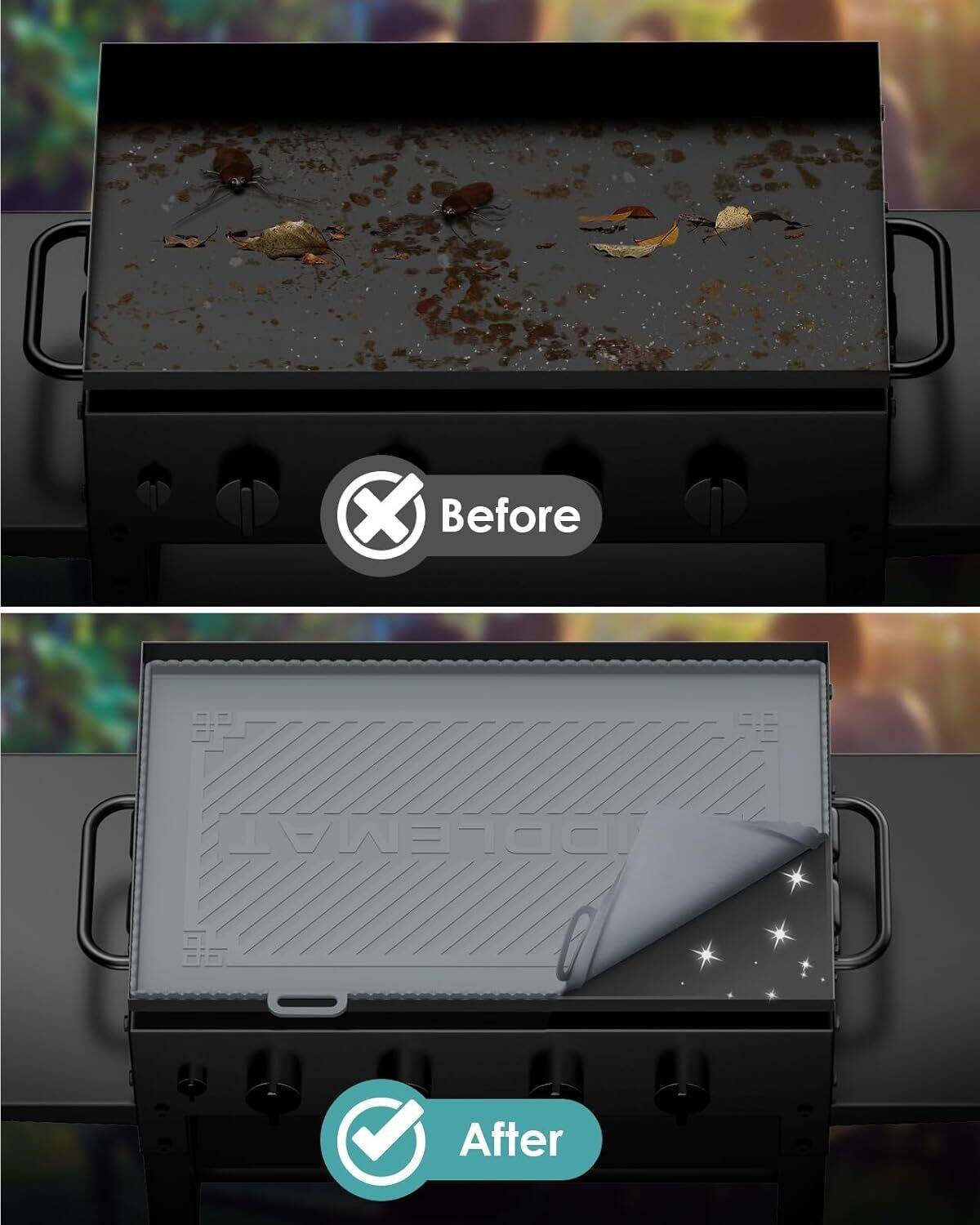 36 inch Griddle Cover Mat for Blackstone, HOMEASY Silicone Griddle Mat 36 inches for Blackstone Grill Protect Your Griddle from Rodents Insects Debris Dust, GREY - Image 8