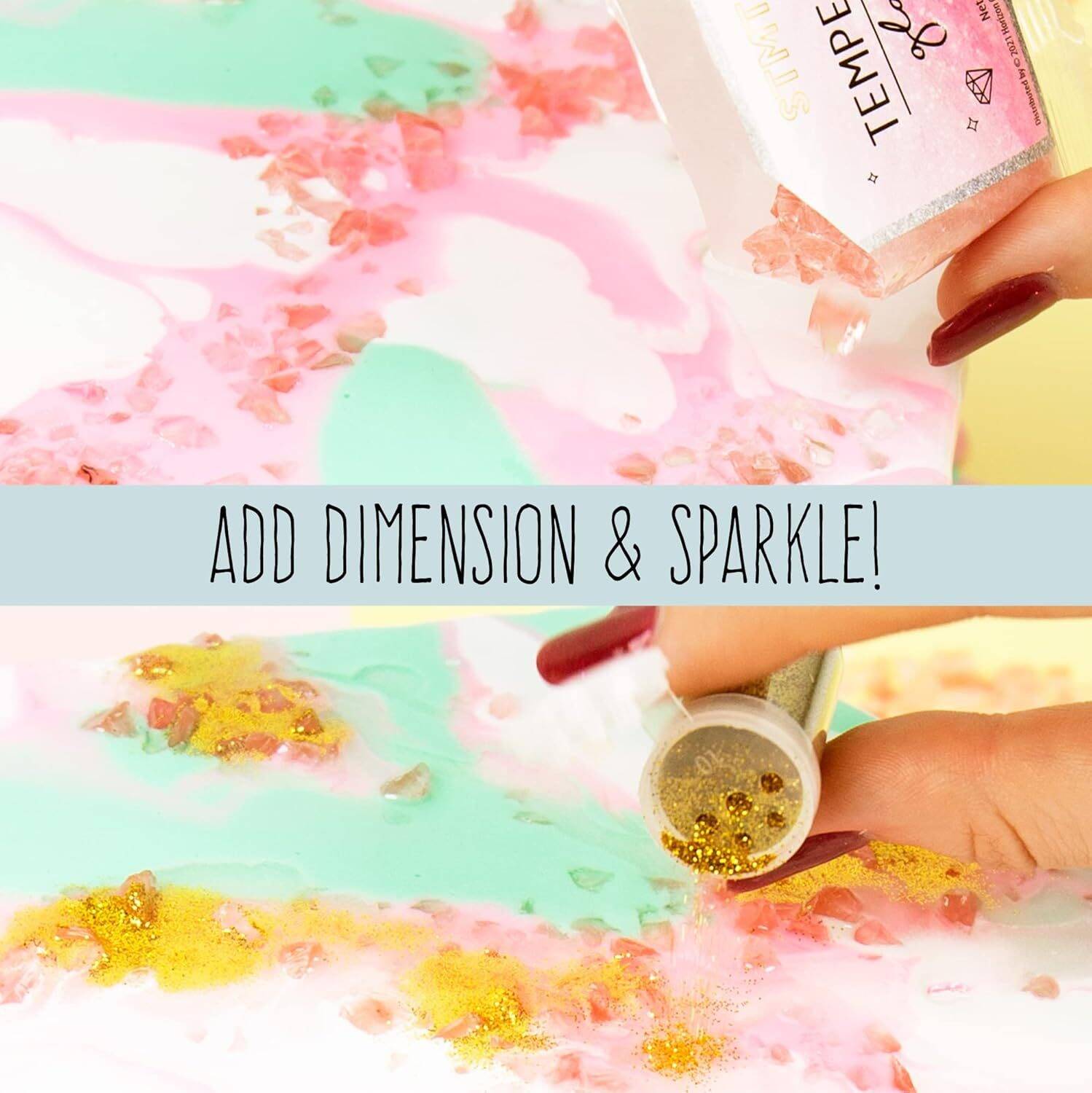 STMT D.I.Y. Geode Canvas Set, Contemporary Resin Activity Kit, Design Your Own Geometric Wall Art Decor, Unique Pour Paint Kit, Perfect DIY Home Decor Kit, Great Housewarming Gift, Multi, One Size - Image 6