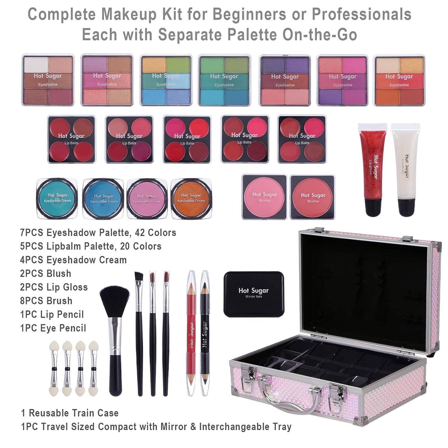 Hot Sugar Makeup Kit for Girls and Women - Full Starter Cosmetics Set - Image 2