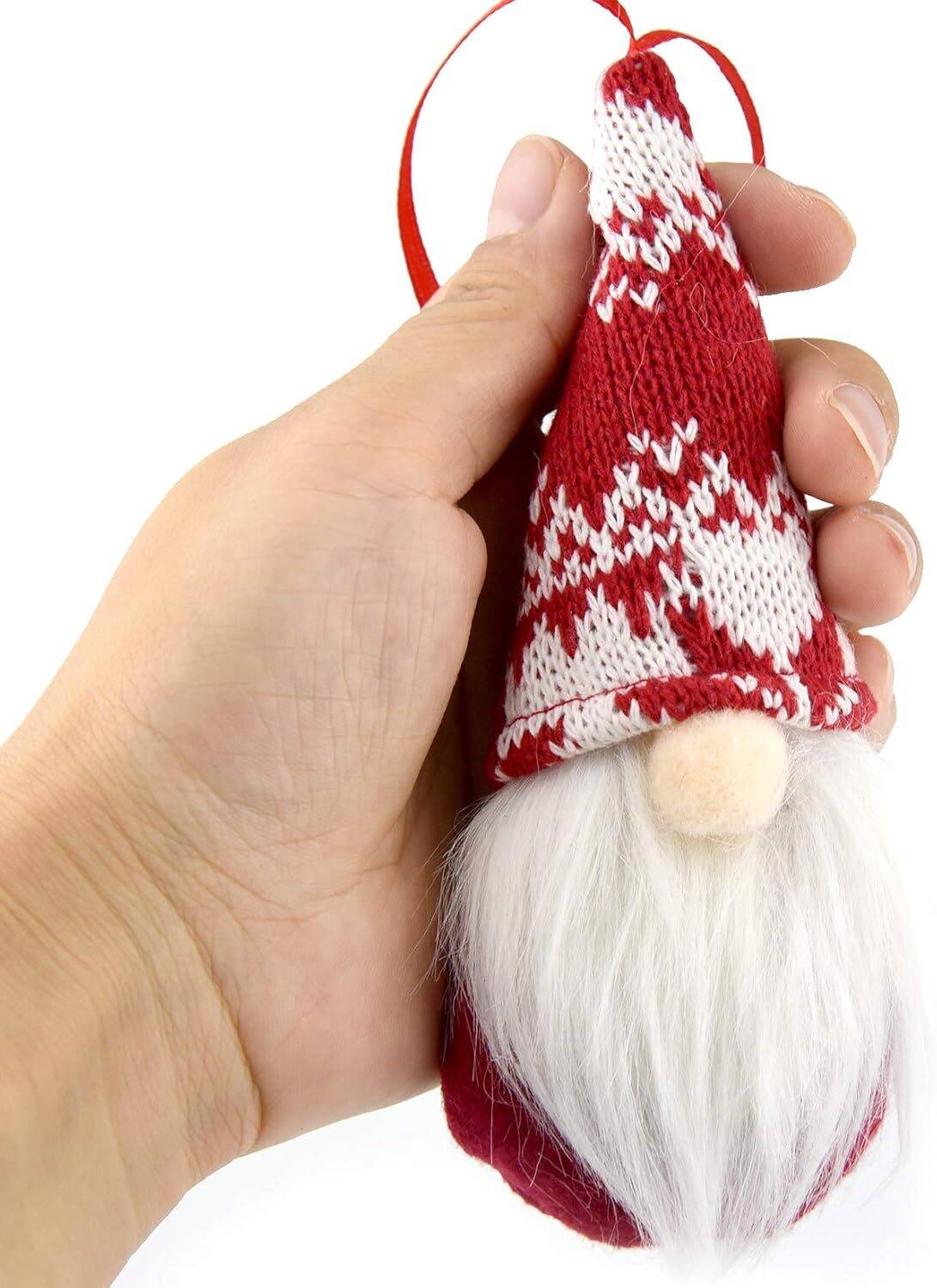 8 Pack Christmas Gnomes Ornaments, Handmade Santa Elf Decor - Image 4