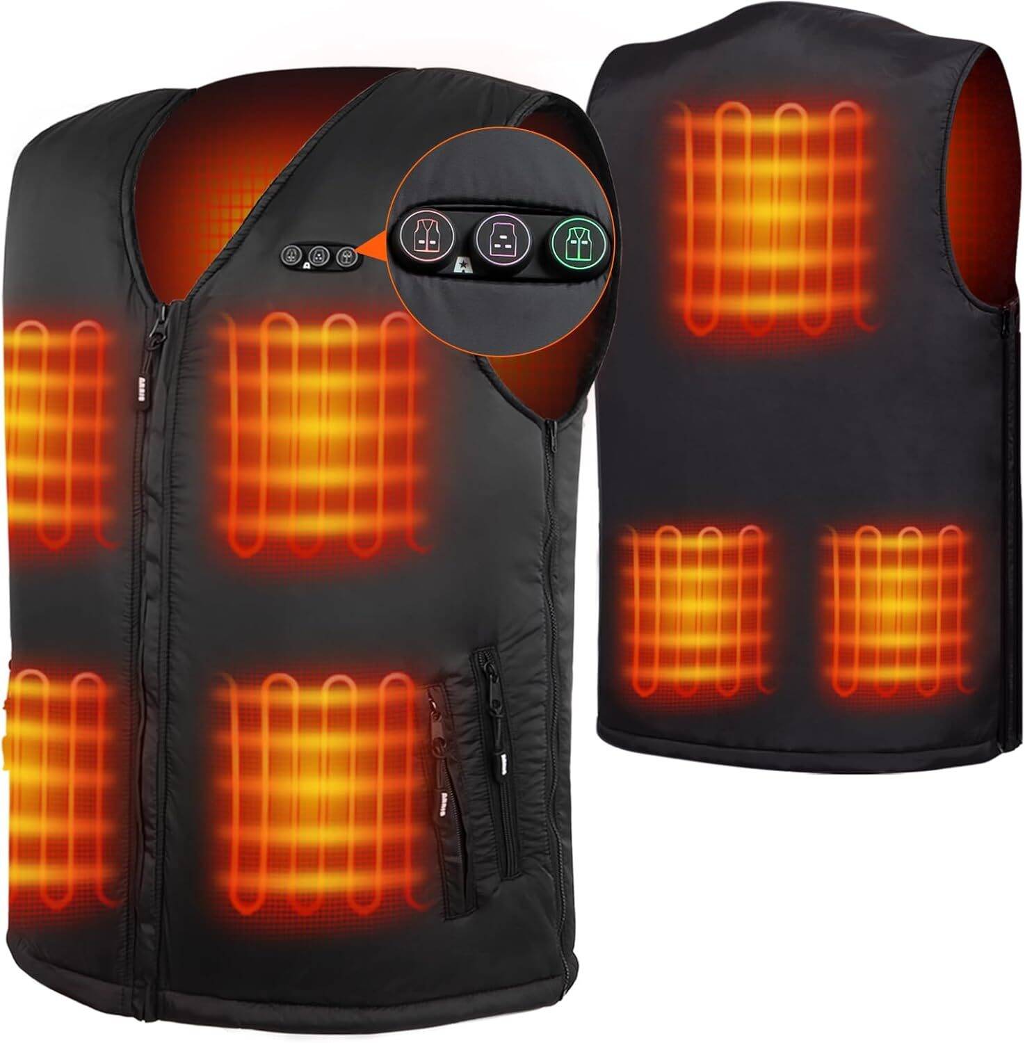 ARRIS Heated Mens Vest with Battery Pack 7.4V, Size Adjustbale Fleece Heated Vest with Shoulder Heat