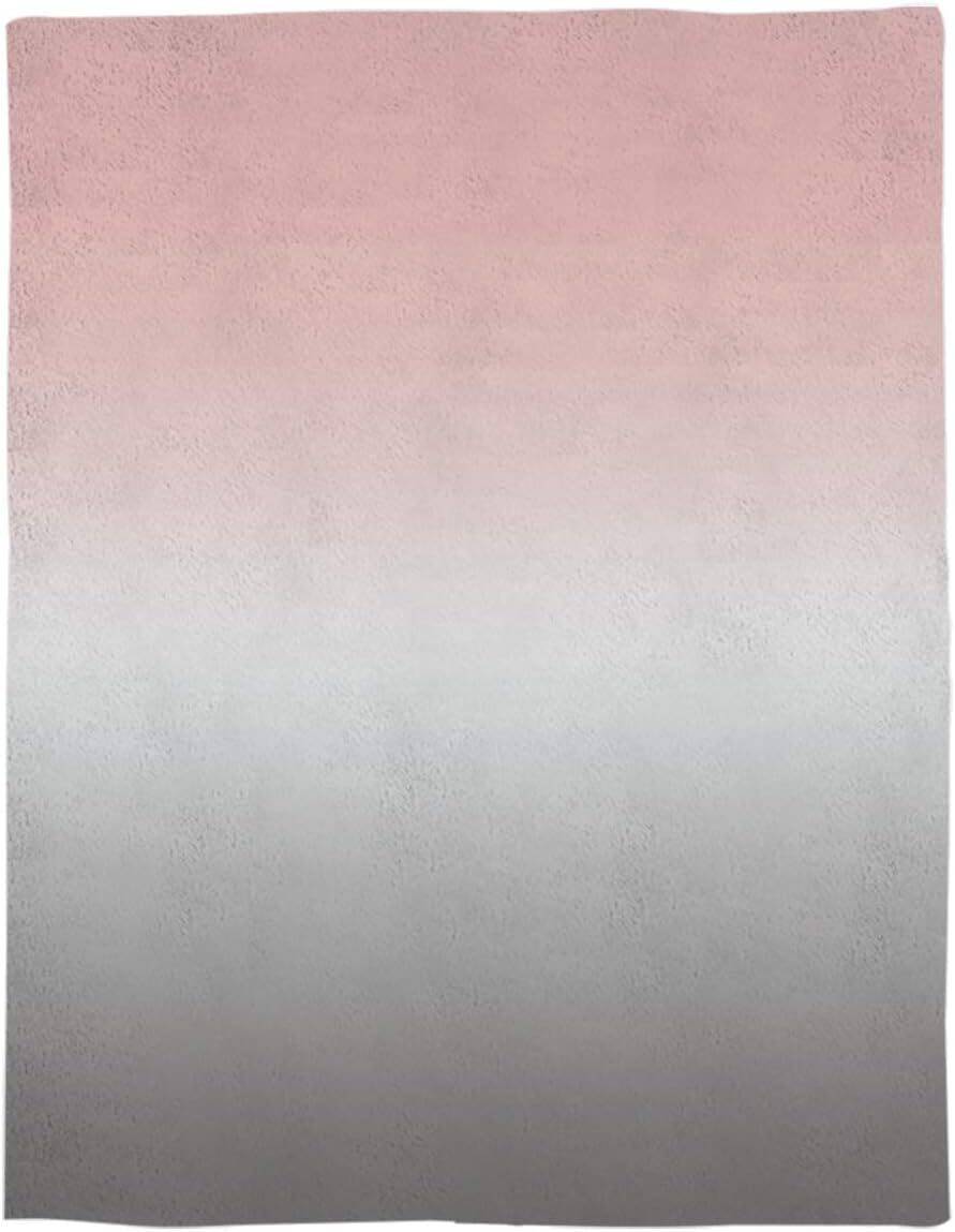 Fleece Blanket Warm Pink and Grey Ombre Throw Blanket Pink Grey Fuzzy Bed Blanket Comfy Microfiber Flannel Blanket,Lightweight Pink and Gray Gradient Blanket for Couch,Bed,Sofa,40x50 Inch - Image 6