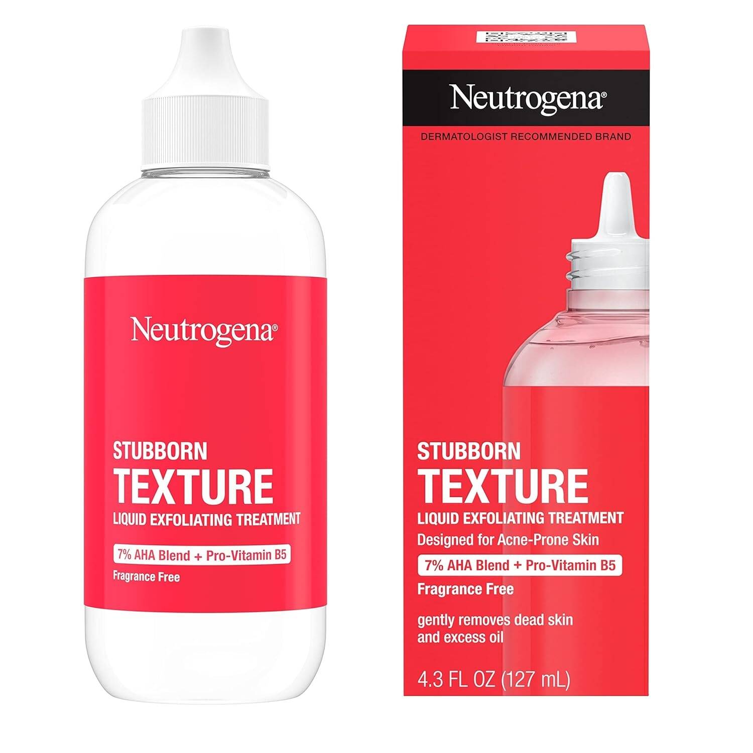 Neutrogena Stubborn Texture Liquid Exfoliant with 7% AHA Blend & Pro-Vitamin B5 designed for Acne-Prone & Oily Skin, Liquid Face Exfoliator, Oil- & Fragrance-Free, 4.3 Fl. Oz - Image 3