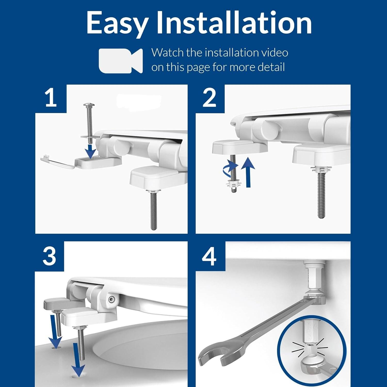 Mayfair Caswell Modern Toilet Seat, Slow Close, Easy Clean, Plastic, Elongated, White - Image 7