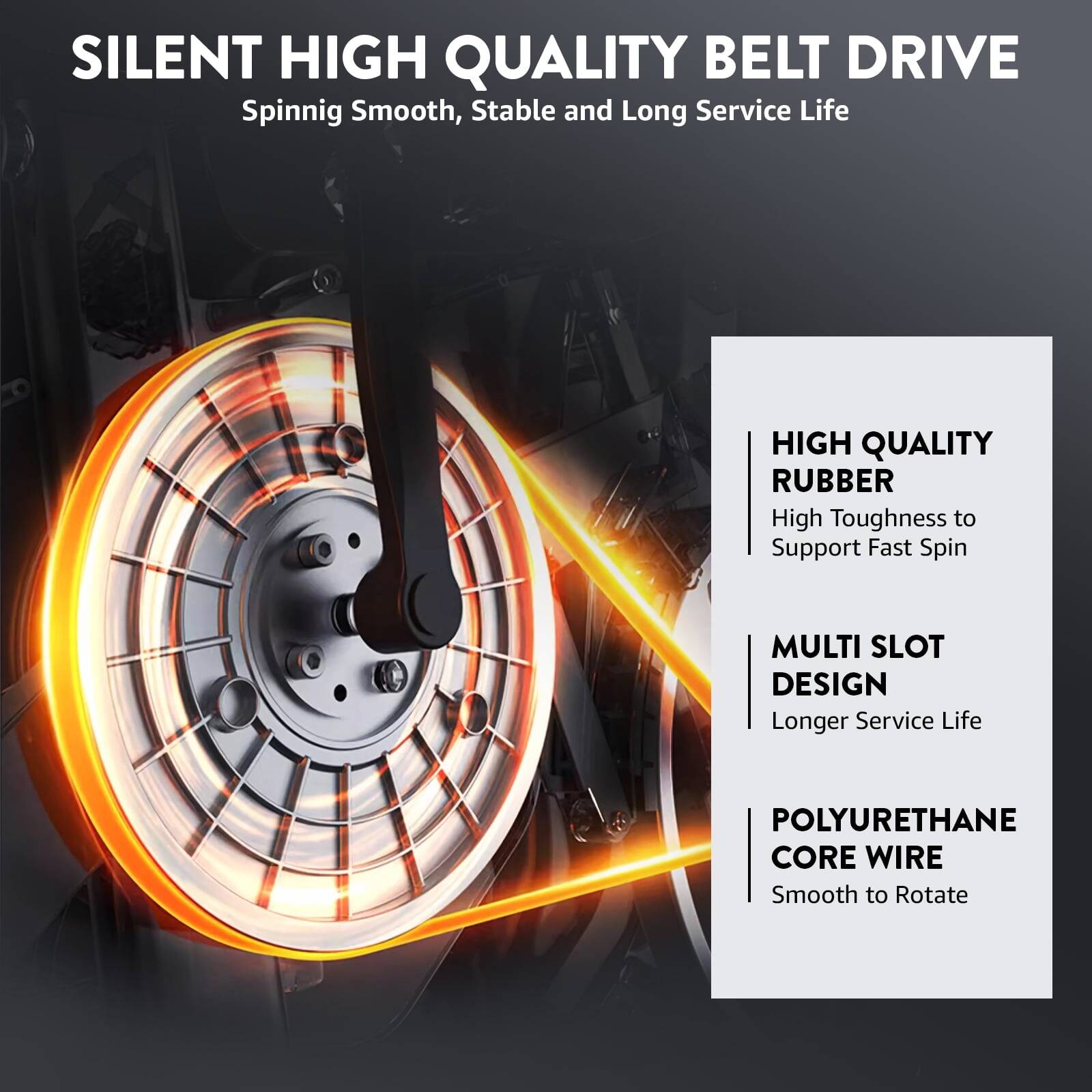 Indoor Cycling Bike Belt Drive for Home Cardio, 350lb - Image 7