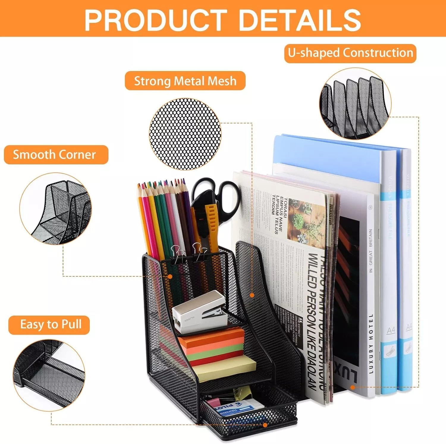 Desk Organizer Shelf with Drawers for Office & Dorm Use - Image 5